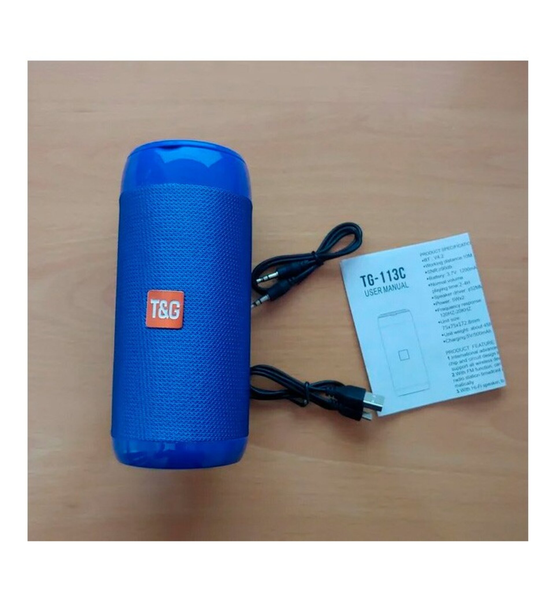 Altavoz Bluetooth T&G Azul TG113 - 2